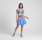 Sechia Blue Quilted Mini Skater Skirt